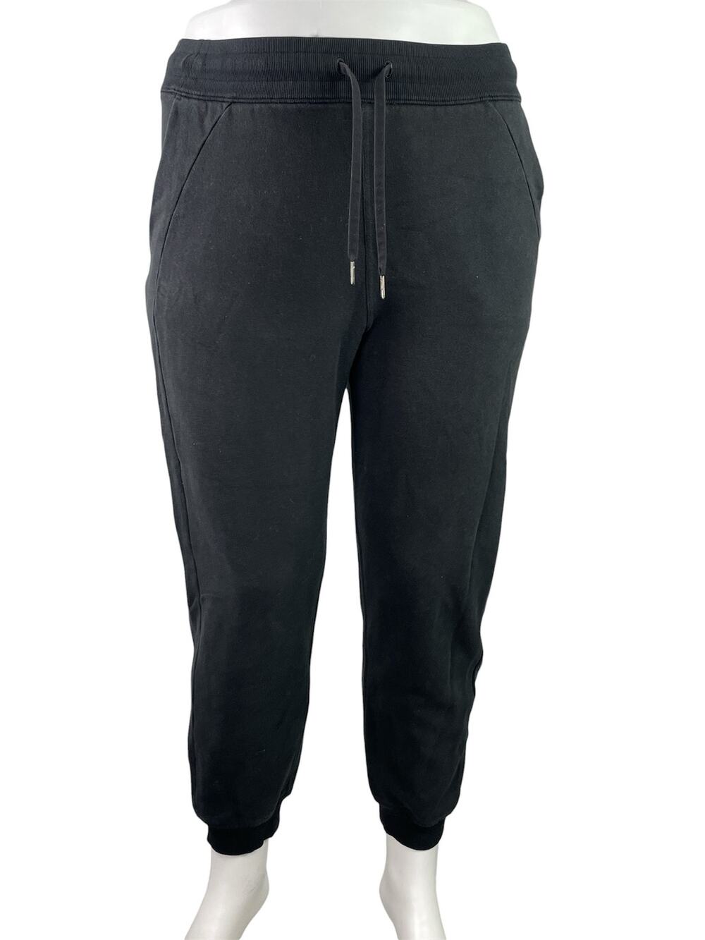 Lululemon Womens Black Drawstring Tapered Leg Activewear Jogger Sweatpants Sz 12